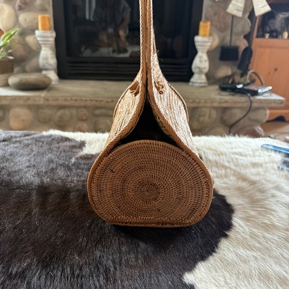 Rattan Bag Hand Woven In Kauai Hawaii Vintage New Never Used Made In Hawaii - Picture 4 of 12